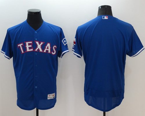 Rangers Blank Blue Flexbase Authentic Collection Stitched MLB Jersey
